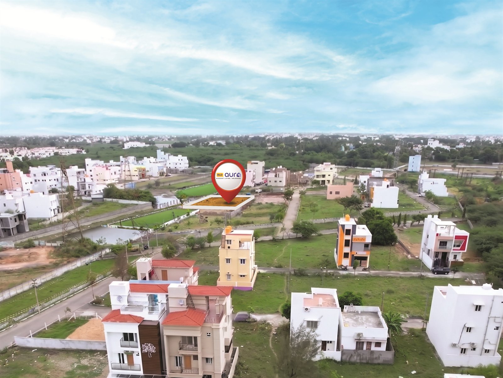 RLD Aura — aerial view of the integrated community