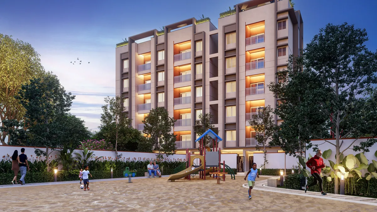 RLD Aura apartment building exterior elevation, Ayapakkam