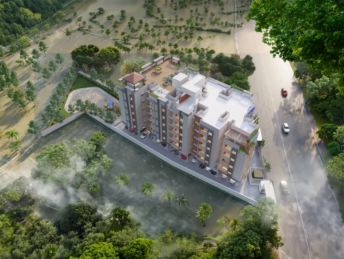 RLD Aura integrated community aerial view, Ayapakkam